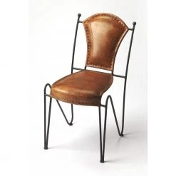 Bernadette Medium Brown Metal Side Chair by HomeRoots