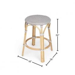 Amelia 24 in. H Multi-Colored Backless Rattan Bar Height (28-33 in.) Bar Stool by HomeRoots -HomeRoots Sales multi colored homeroots bar stools 2000389088 40 1000