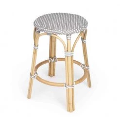 Amelia 24 in. H Multi-Colored Backless Rattan Bar Height (28-33 in.) Bar Stool by HomeRoots