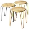 Amelia 19 in. H Multi-Colored Backless Metal/Wood Bar Height (28-33 in.) Bar Stool by HomeRoots