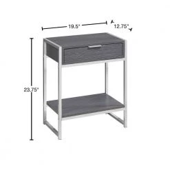 Jasmine23.75 in.Grey, Particle Board, Metal - Accent Table by HomeRoots -HomeRoots Sales multi homeroots end side tables 333230 40 1000