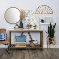 Victoria 13.65 in Multicolored Metal/Wood End Side Table by HomeRoots -HomeRoots Sales multicolored homeroots end side tables 2000389269 c3 1000