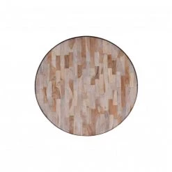 Shelly 21 in. Round Modern Industrial Multi Grain Coffee Table by HomeRoots -HomeRoots Sales natural black homeroots coffee tables 373107 4f 1000