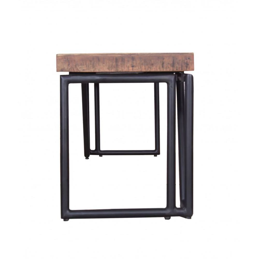 Shelly 72 in. x 15 in, Natural/Black Wood Bench without Storage by HomeRoots 5 Shelly 72 in. x 15 in, Natural/Black Wood Bench without Storage by HomeRoots - Image 5