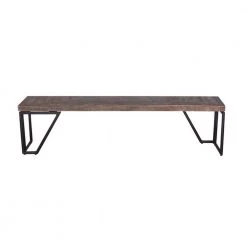 Shelly 60 in. x 15 in. Natural/Black Wood Bench without Storage by HomeRoots