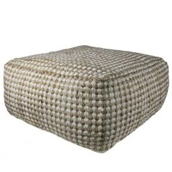 Jordan 30 in. D x 14 in. H x 30 W Natural Hemp Dotted Rectangle Cotton Pouf by HomeRoots 6 Jordan 30 in. D x 14 in. H x 30 W Natural Hemp Dotted Rectangle Cotton Pouf by HomeRoots -HomeRoots Sales natural homeroots ottomans 2000393478 c3 1000