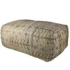 Jordan 34 in. D x 18 in. H x 21 W Natural Hemp Textured Rectangle Cotton Pouf by HomeRoots -HomeRoots Sales natural homeroots ottomans 2000393480 c3 1000