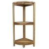 Caroline Natural Compact Teak 3-Tier Corner Shower Outdoor Bench 33 in. x 14 in. x 12 in. by HomeRoots