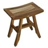 Caroline Natural 18 in. x 12 in. x 18 in. Compact Teak Shower or Outdoor Bench by HomeRoots