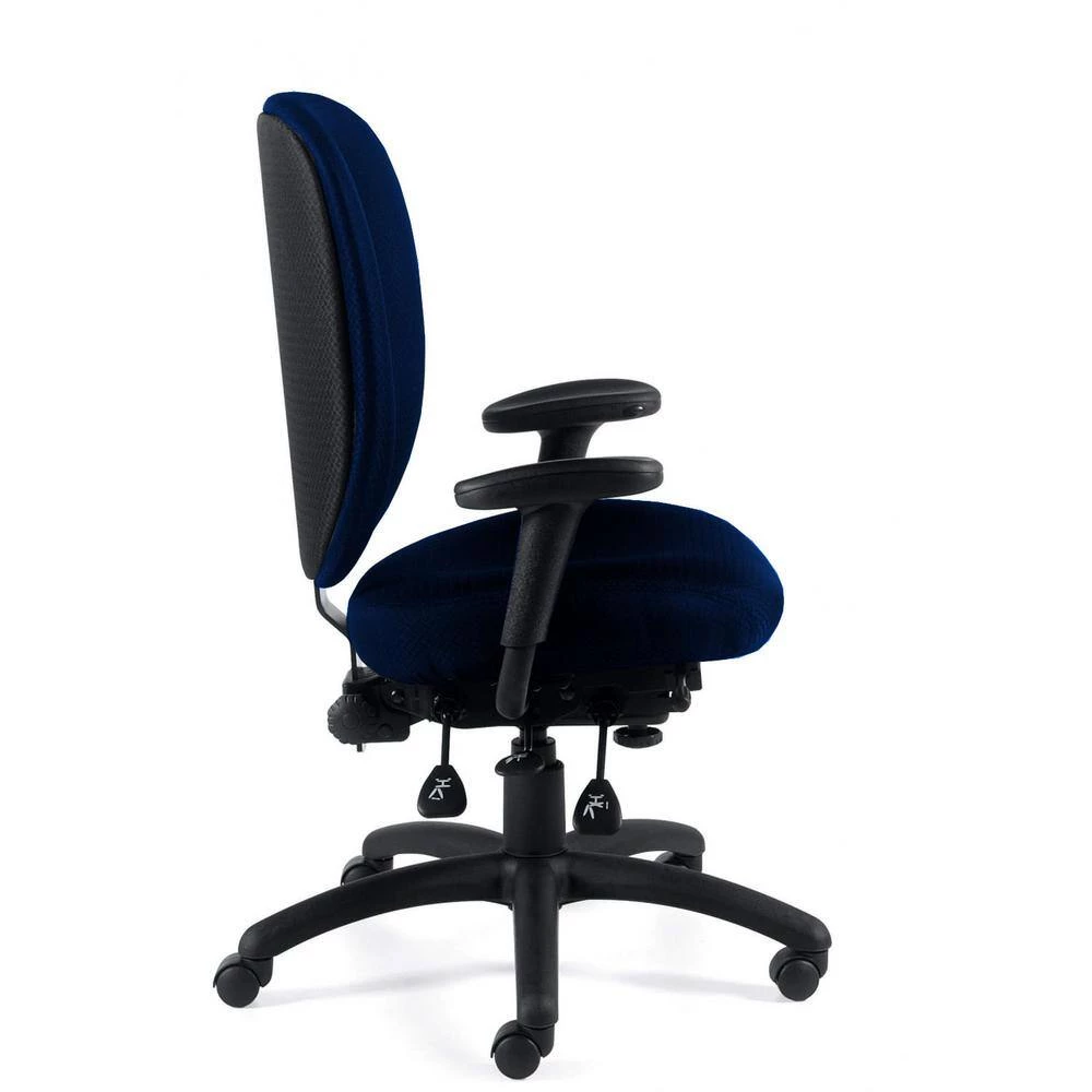 Zabrina Navy Fabric Chair by HomeRoots 2 Zabrina Navy Fabric Chair by HomeRoots - Image 2