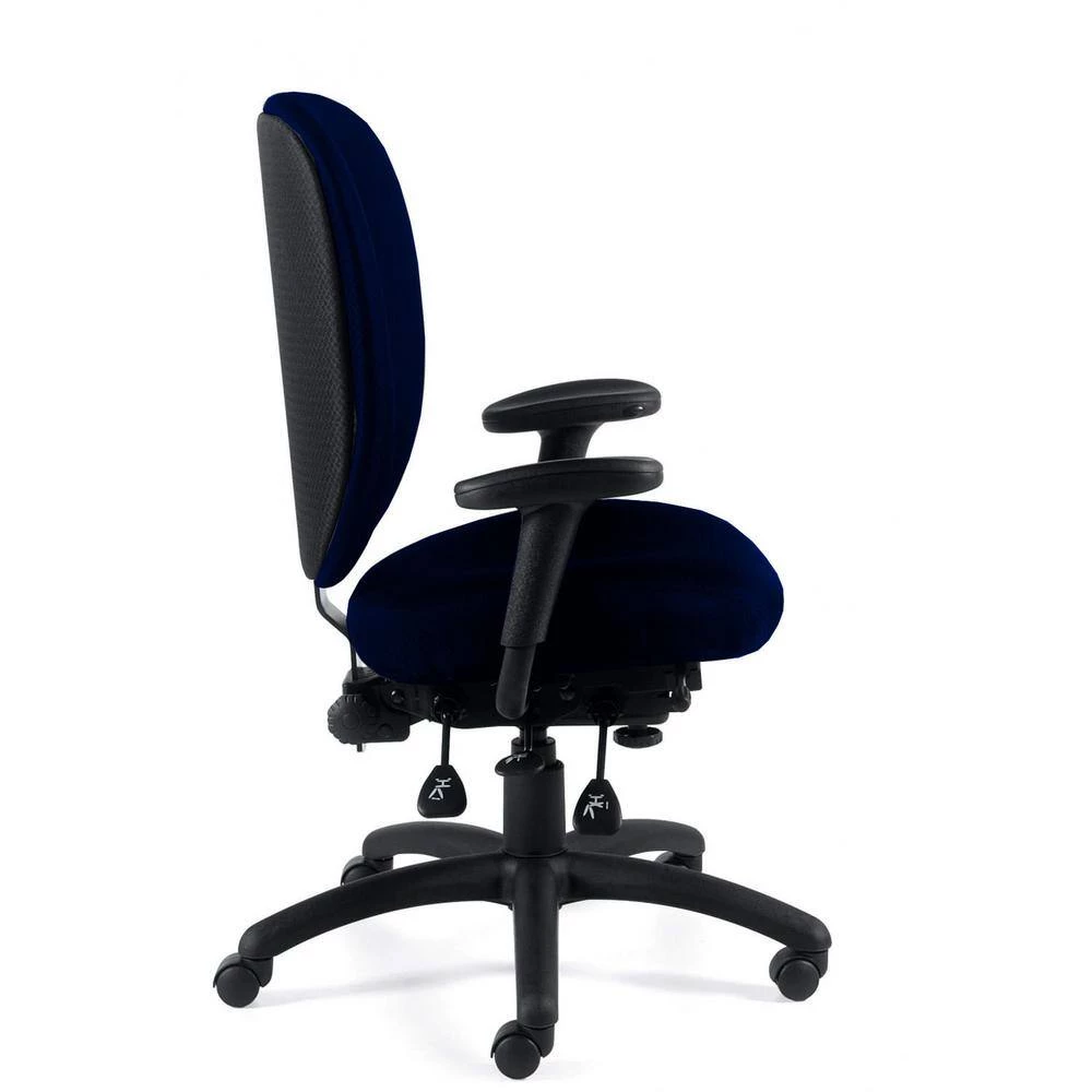 Zabrina Navy Fabric Chair by HomeRoots 2 Zabrina Navy Fabric Chair by HomeRoots - Image 2