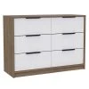 Jordan 6-Drawer Pine White Chest of Drawers 30.5 in. H x 42.1 in. W x 16.2 in. D by HomeRoots