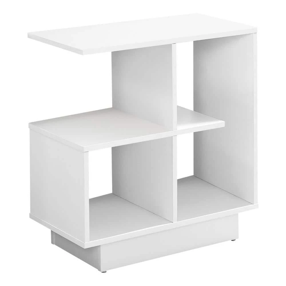 Jasmine 24 in. Contemporary White Accent Table by HomeRoots 1 Jasmine 24 in. Contemporary White Accent Table by HomeRoots