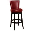 Valerie 40 in. H Red Backless Wood Extra Tall (34-40 in.) Bar Stool with Faux Leather Seat by HomeRoots