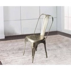 Bernadette Silver Metal Side Chair by HomeRoots -HomeRoots Sales silver homeroots accent chairs 2000389590 31 1000