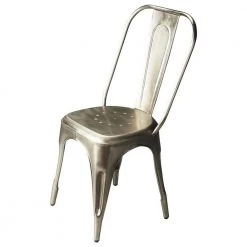 Bernadette Silver Metal Side Chair by HomeRoots
