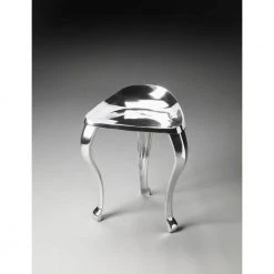 Bernadette 20.5 in. Silver Backless Metal Short (16-23 in.) Bar Stool by HomeRoots -HomeRoots Sales silver homeroots bar stools 2000389175 31 1000