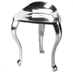 Bernadette 20.5 in. Silver Backless Metal Short (16-23 in.) Bar Stool by HomeRoots