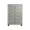 Amelia Silver Finish 5-Drawer Chest of Drawers ( 17 in W. x 48 in. H) by HomeRoots