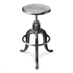 Amelia 22 in. H Silver Metallic Backless Metal Bar Height (28-33 in.) Bar Stool by HomeRoots