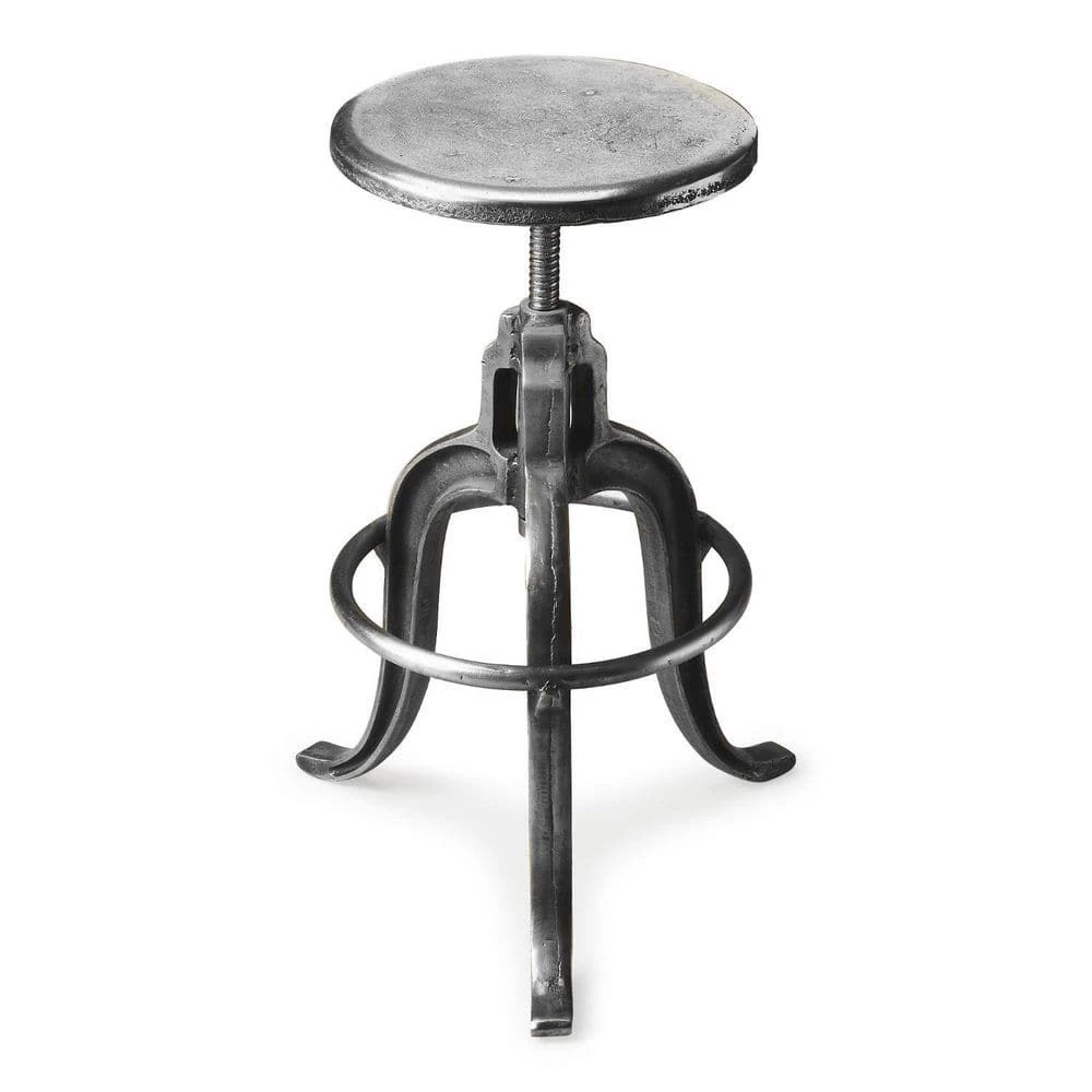 Amelia 22 in. H Silver Metallic Backless Metal Bar Height (28-33 in.) Bar Stool by HomeRoots 1 Amelia 22 in. H Silver Metallic Backless Metal Bar Height (28-33 in.) Bar Stool by HomeRoots