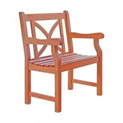 Danielle Tan Highbacked Solid Wood Arm Chair by HomeRoots