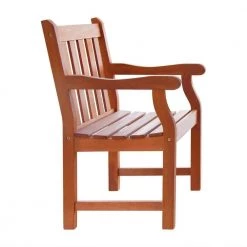 Danielle Tan Highbacked Solid Wood Arm Chair by HomeRoots