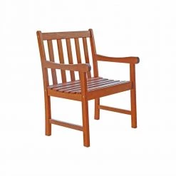 Danielle Tan Highbacked Solid Wood Arm Chair by HomeRoots