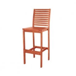 Julia 49 in. Tan High Back Wood Extra Tall 34-40 in. Bar Stool with Wood Seat by HomeRoots