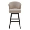 Valerie 43.5 in. H Tan Low Back Wood Extra Tall (34-40 in.) Bar Stool with Fabric Seat by HomeRoots