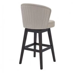 Valerie 43.5 in. H Tan Low Back Wood Extra Tall (34-40 in.) Bar Stool with Fabric Seat by HomeRoots -HomeRoots Sales tan homeroots bar stools 2000477286 c3 1000