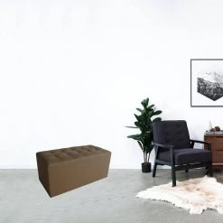 Mariana 32 in. Tan Fabric Bench without Storage by HomeRoots -HomeRoots Sales tan homeroots dining benches 274816 31 1000