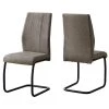 Jasmine Taupe, Black Foam Metal Polyester Dining Chair (2-Piece) by HomeRoots