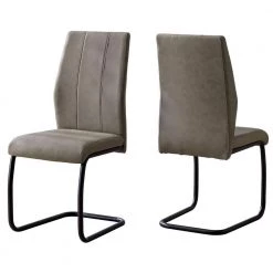 Jasmine Taupe, Black Foam Metal Polyester Dining Chair (2-Piece) by HomeRoots