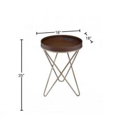 Amelia 18 in. Walnut and Champagne Wood End Side Table by HomeRoots 7 Amelia 18 in. Walnut and Champagne Wood End Side Table by HomeRoots -HomeRoots Sales walnut and champagne homeroots end side tables 2000319167 40 1000