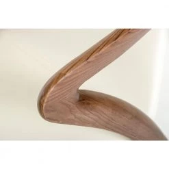 Mod Walnut Wood and Cream Faux Dining Chair by HomeRoots -HomeRoots Sales walnut and cream homeroots dining chairs 282996 4f 1000