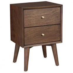 Bernadette 2-Drawer Walnut (Brown) Finish ( 26 in. H x 18 in. W x 15 in. D ) by HomeRoots