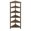 Amelia 74.75 in. Walnut Wood 5-Shelf Accent Bookcase by HomeRoots