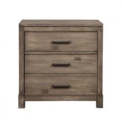 Bernadette 3-Drawer Weathered Gray Finish ( 26 in. H x 25.5 in. W x 18 in. D ) by HomeRoots