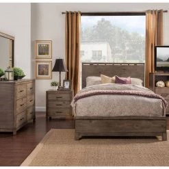 Bernadette 3-Drawer Weathered Gray Finish ( 26 in. H x 25.5 in. W x 18 in. D ) by HomeRoots -HomeRoots Sales weathered gray finish homeroots nightstands 2000399251 c3 1000