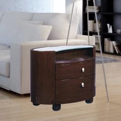 Charlie 2-Drawers Wenge Nightstand 20 in. x 24 in. x 20 in. by HomeRoots 7 Charlie 2-Drawers Wenge Nightstand 20 in. x 24 in. x 20 in. by HomeRoots -HomeRoots Sales wenge homeroots nightstands 283791 31 1000