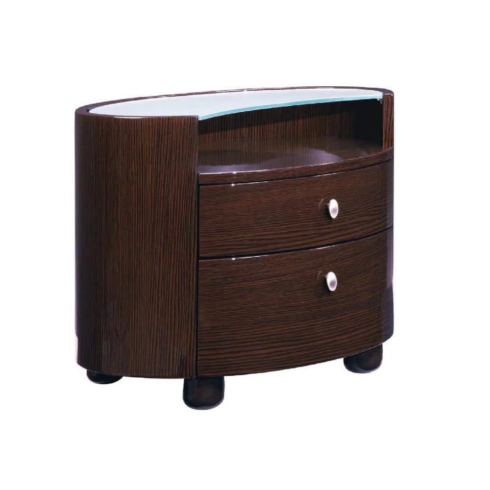 Charlie 2-Drawers Wenge Nightstand 20 in. x 24 in. x 20 in. by HomeRoots 1 Charlie 2-Drawers Wenge Nightstand 20 in. x 24 in. x 20 in. by HomeRoots
