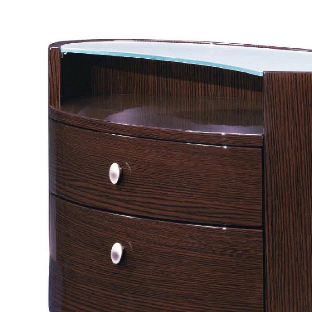 Charlie 2-Drawers Wenge Nightstand 20 in. x 24 in. x 20 in. by HomeRoots 2 Charlie 2-Drawers Wenge Nightstand 20 in. x 24 in. x 20 in. by HomeRoots - Image 2