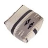 Jordan Aztec Gray Navy and Beige Cotton Pouf by HomeRoots