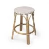 Amelia 24 in. H White and Brown Backless Rattan Bar Height (28-33 in.) Bar Stool by HomeRoots