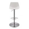 Amelia 39.57 in White with Brushed Stainless Steel Legs Bar Stool by HomeRoots