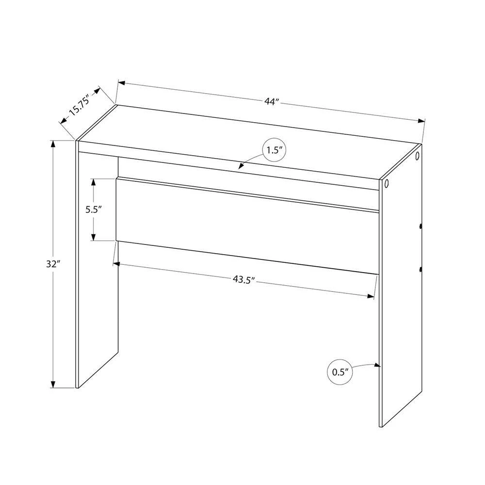 Jasmine 44 in. White Standard Rectangle Glass Console Table by HomeRoots 3 Jasmine 44 in. White Standard Rectangle Glass Console Table by HomeRoots - Image 3