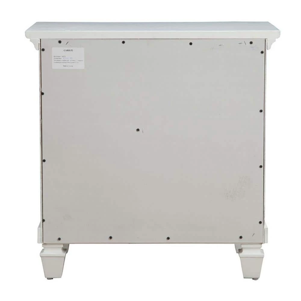 Bernadette 3-Drawer White Finish ( 28 in. H x 28 in. W x 17 in. D ) by HomeRoots 4 Bernadette 3-Drawer White Finish ( 28 in. H x 28 in. W x 17 in. D ) by HomeRoots - Image 4