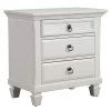 Bernadette 3-Drawer White Finish ( 28 in. H x 28 in. W x 17 in. D ) by HomeRoots