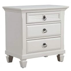 Bernadette 3-Drawer White Finish ( 28 in. H x 28 in. W x 17 in. D ) by HomeRoots